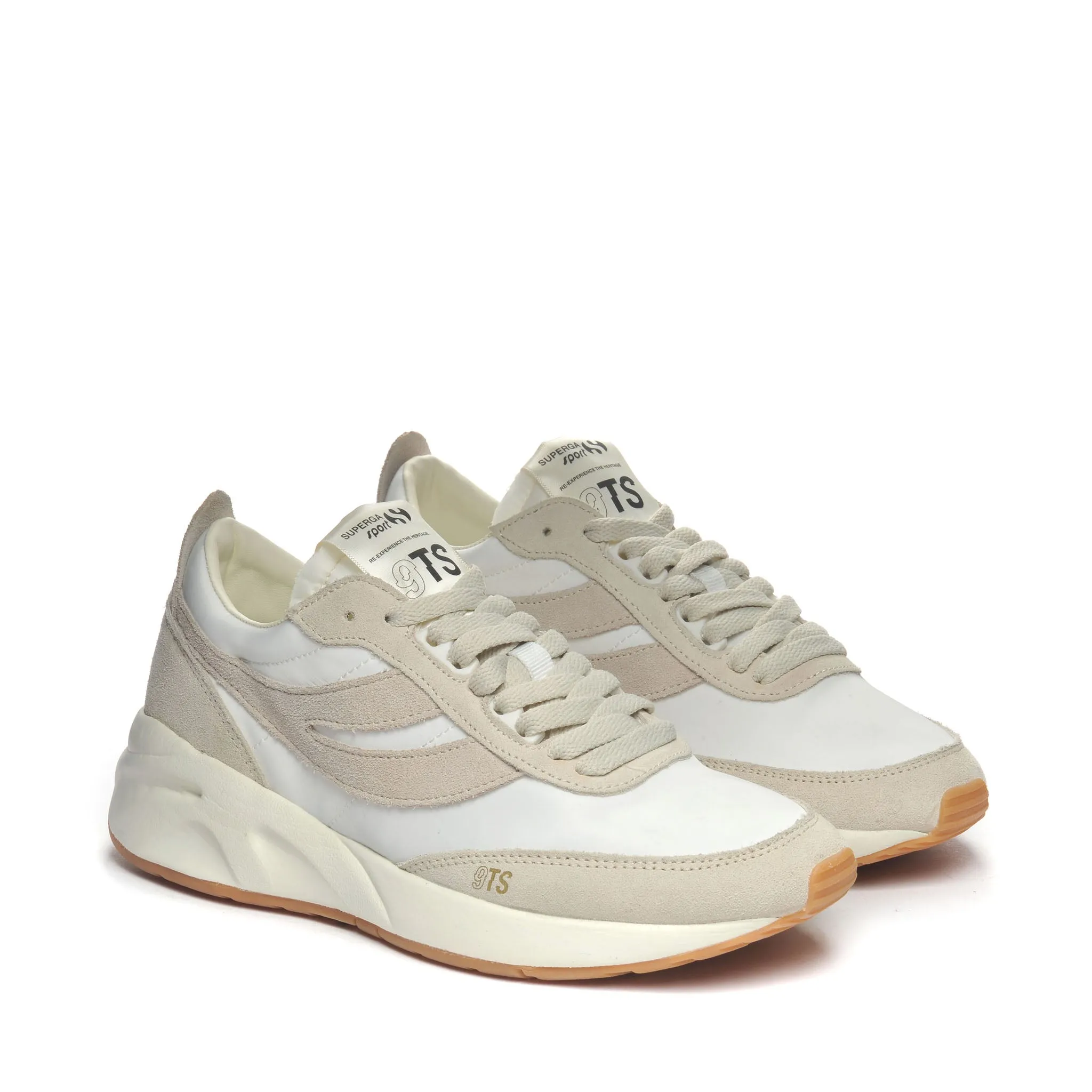 4089 Training 9Ts Slim Suede Sneakers - White Avorio Beige Lt Gum