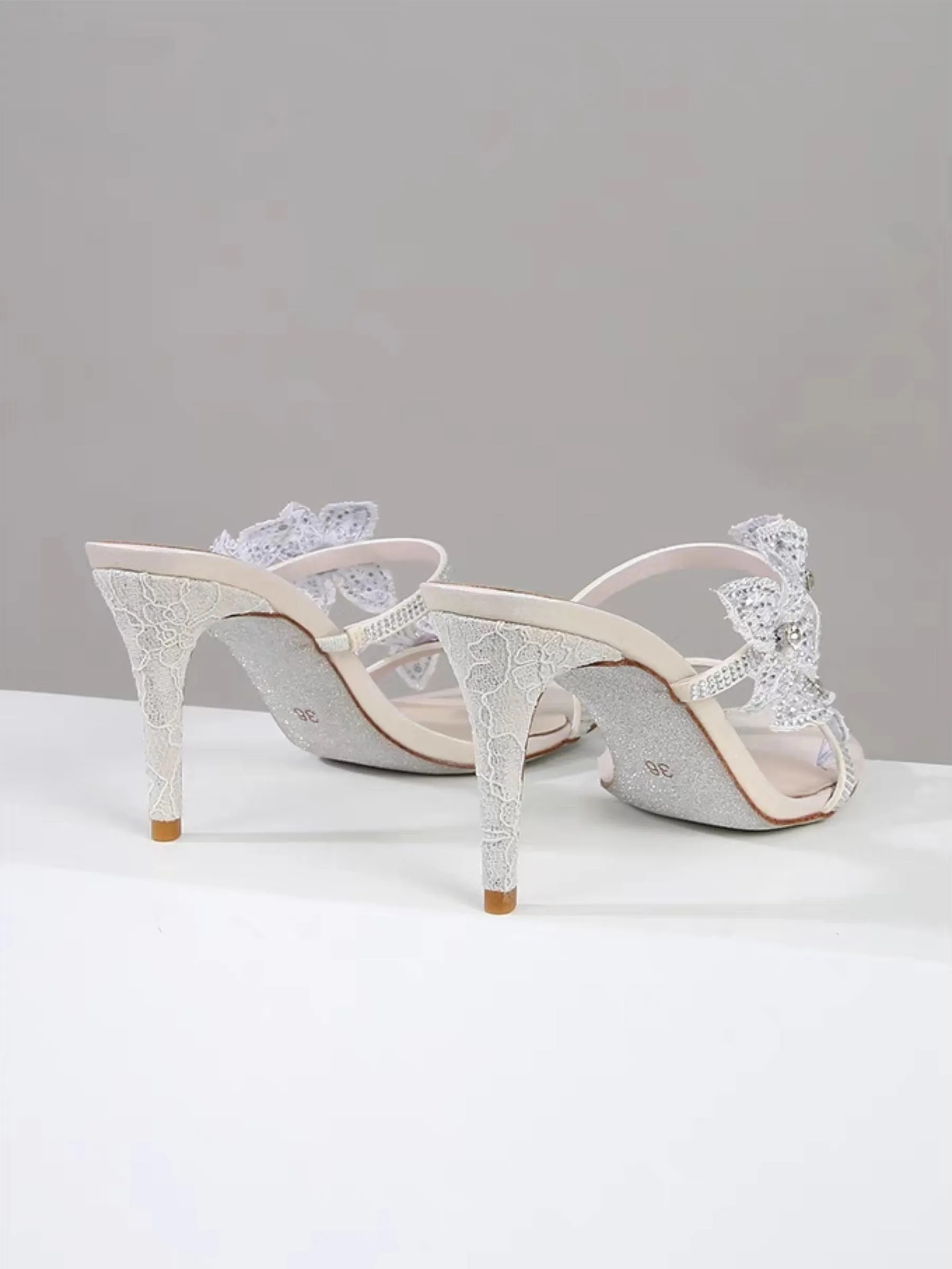 Amelia Rhinestone Flower Heels