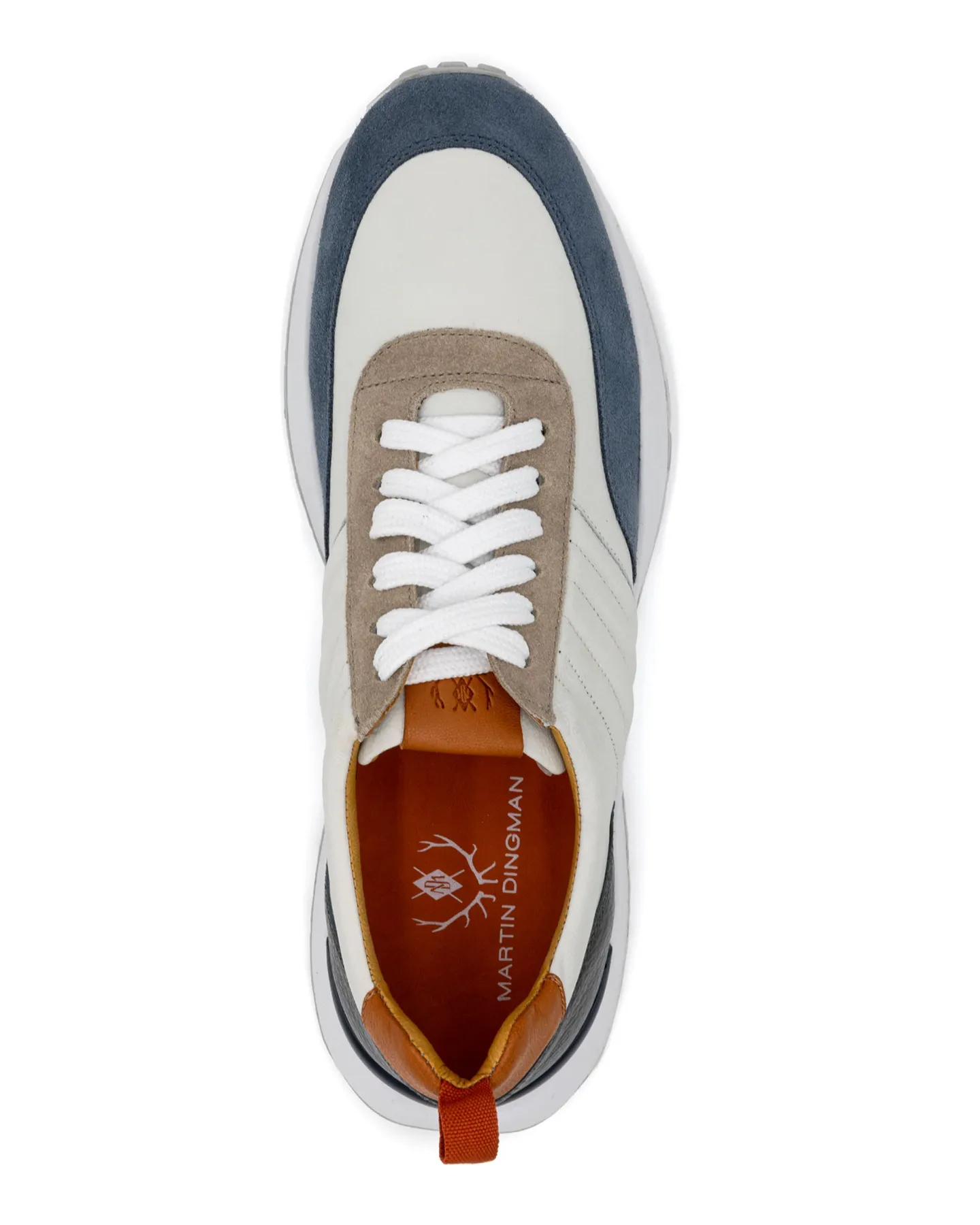 DAWSON GLOVE LEATHER SNEAKER - WHITE/MARINE