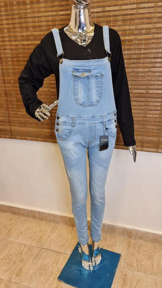 Denim Rompers with adjustable straps