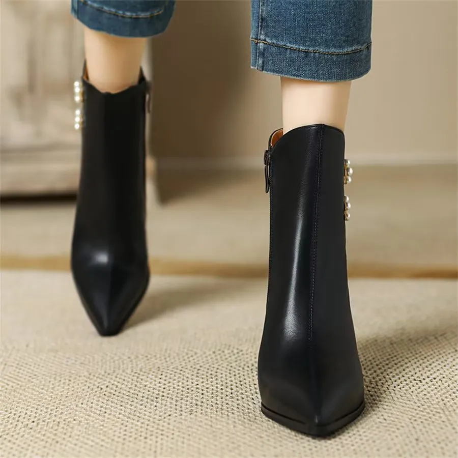 Elegant Zipper Pointed Toe Quilted High Heel Boots