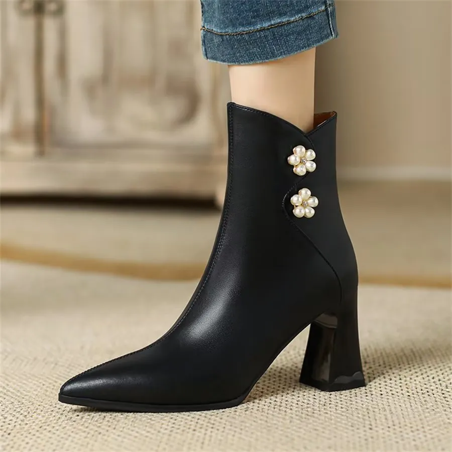 Elegant Zipper Pointed Toe Quilted High Heel Boots