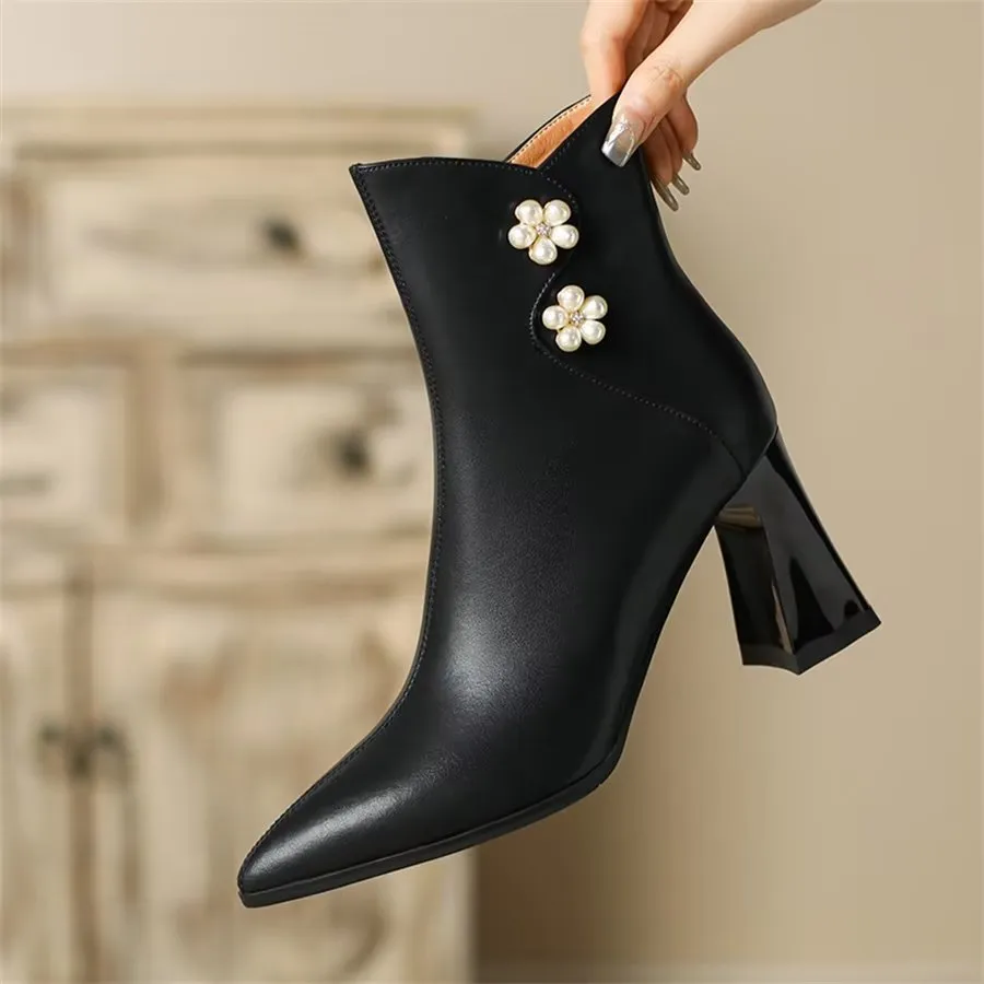 Elegant Zipper Pointed Toe Quilted High Heel Boots