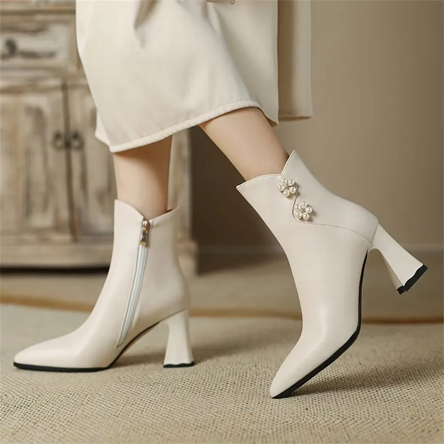 Elegant Zipper Pointed Toe Quilted High Heel Boots