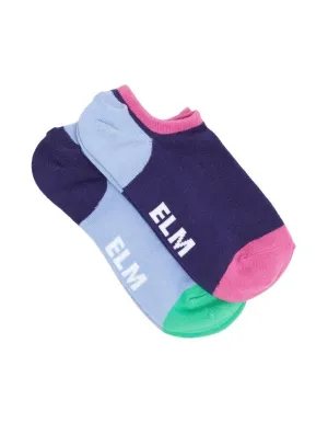 Elm 2 Pack No Show Socks - Orbit