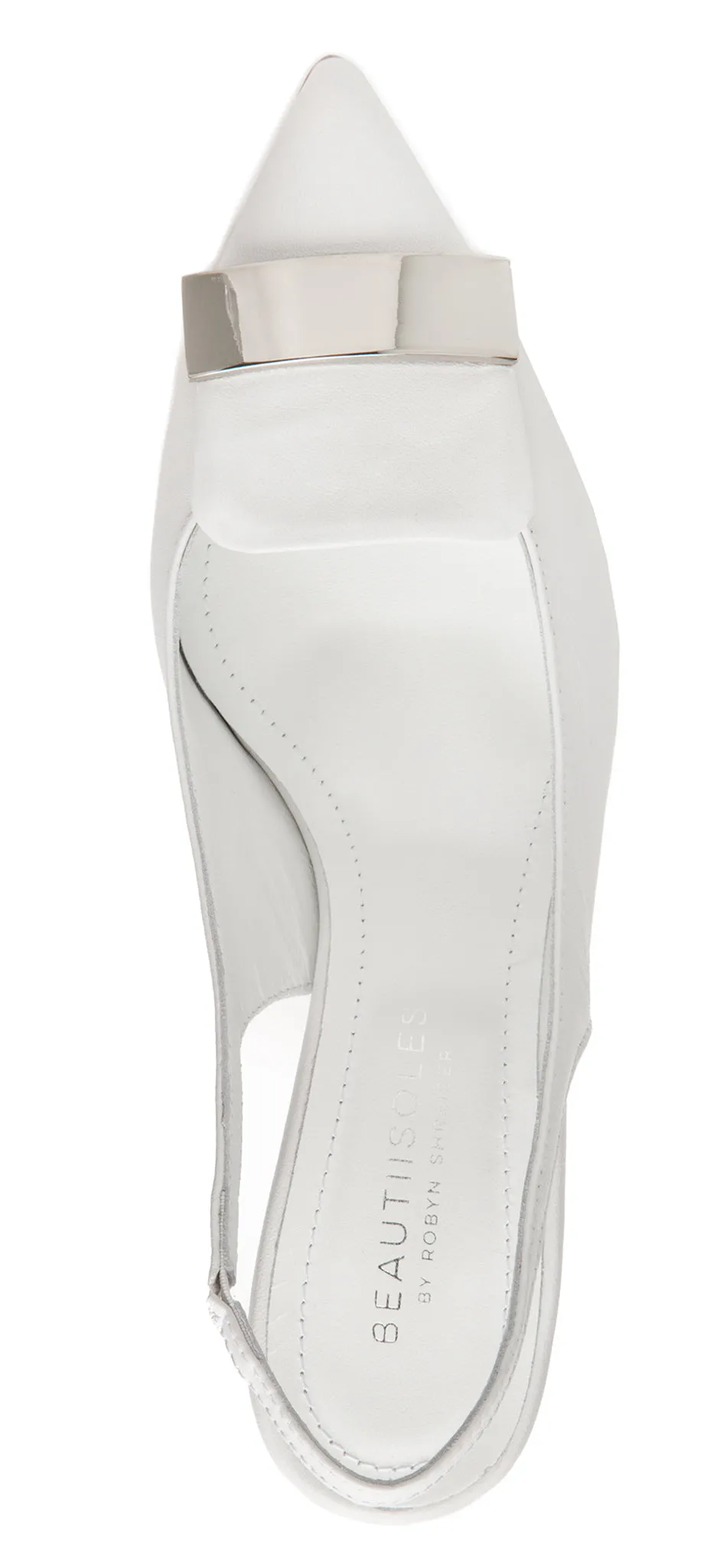 Fiona White Leather Slingback