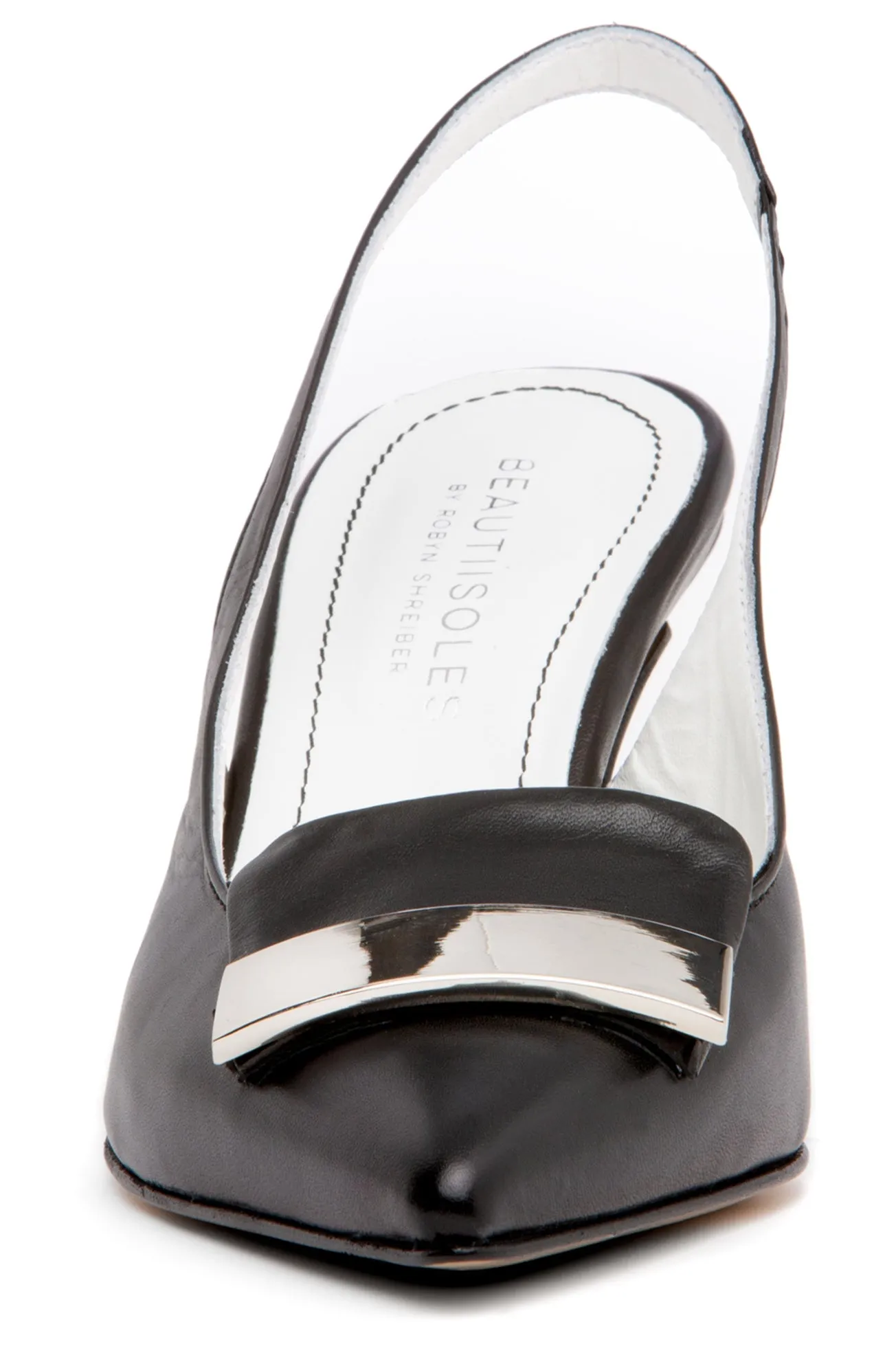 Fiona White Leather Slingback