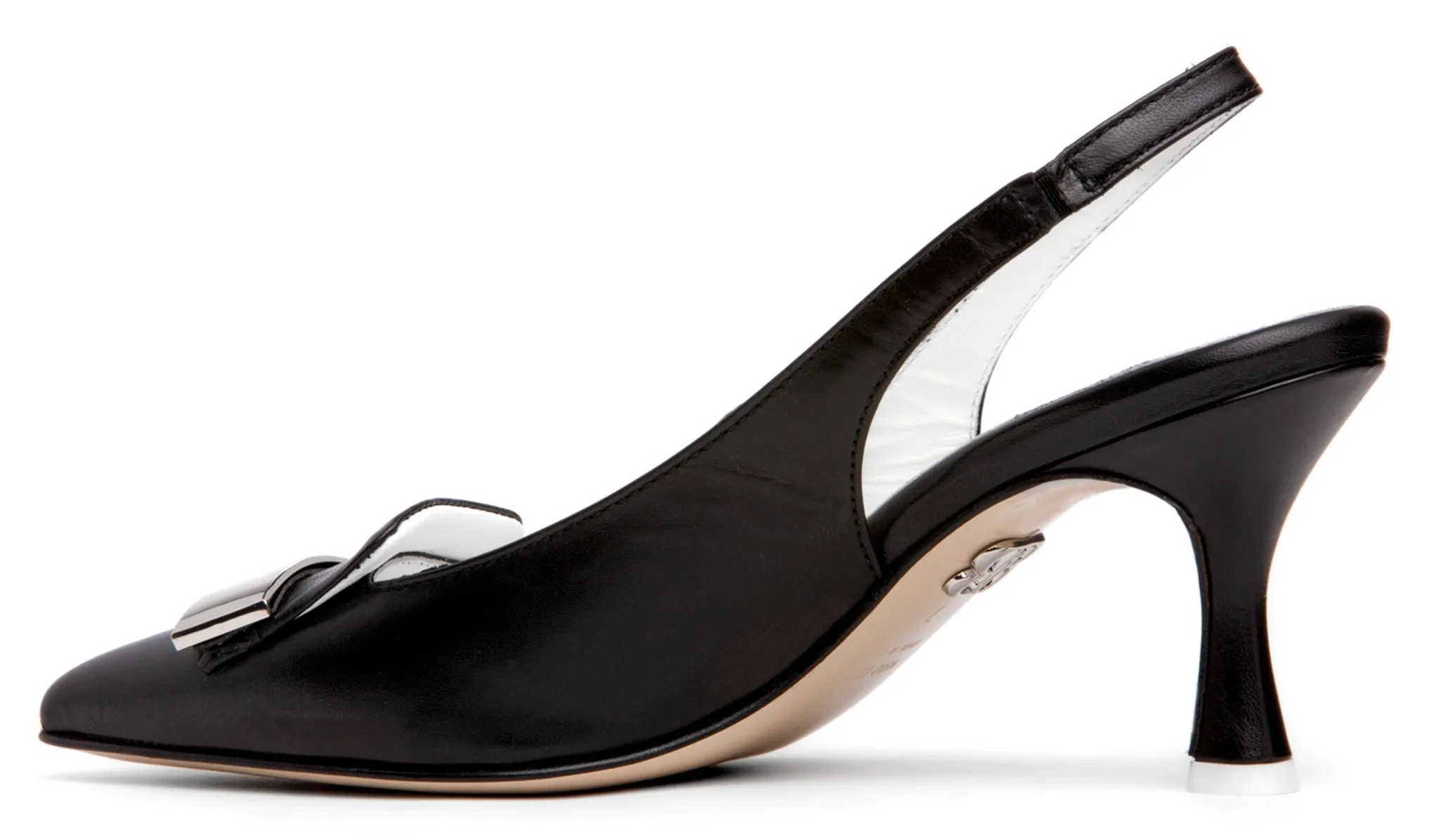 Fiona White Leather Slingback