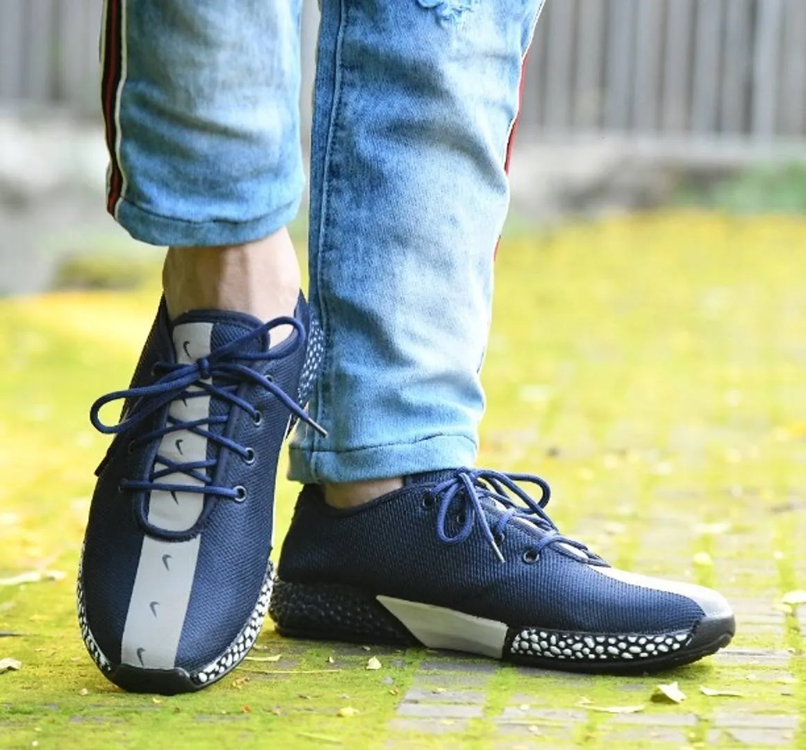 High Fashion Blue Mesh Dot Sports Sneaker For Men