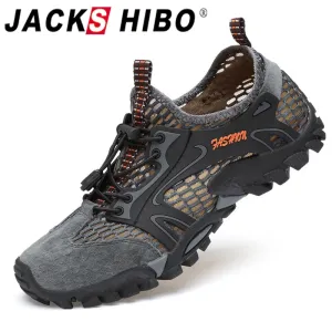 JACKSHIBO Breathable Water Shoes For Men Climbing Hiking Upstream Shoes Men Outdoor Beach Swimming Shoes Barefoot Sneakers