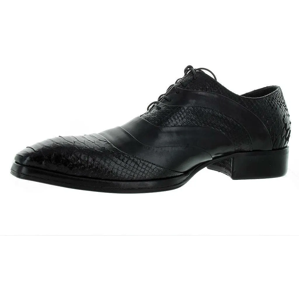 Jo Ghost Black Python Cap Toe Leather Uomo Diver