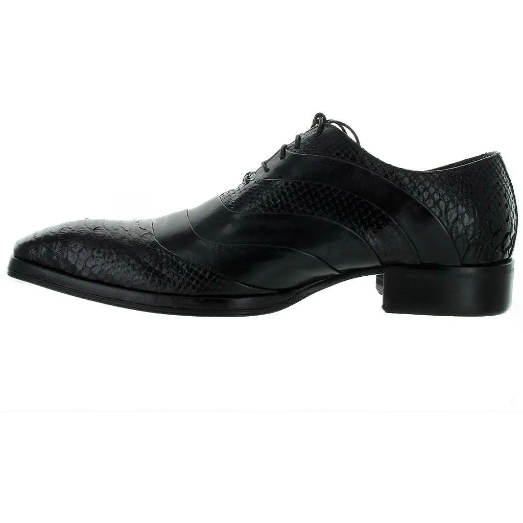 Jo Ghost Black Python Cap Toe Leather Uomo Diver