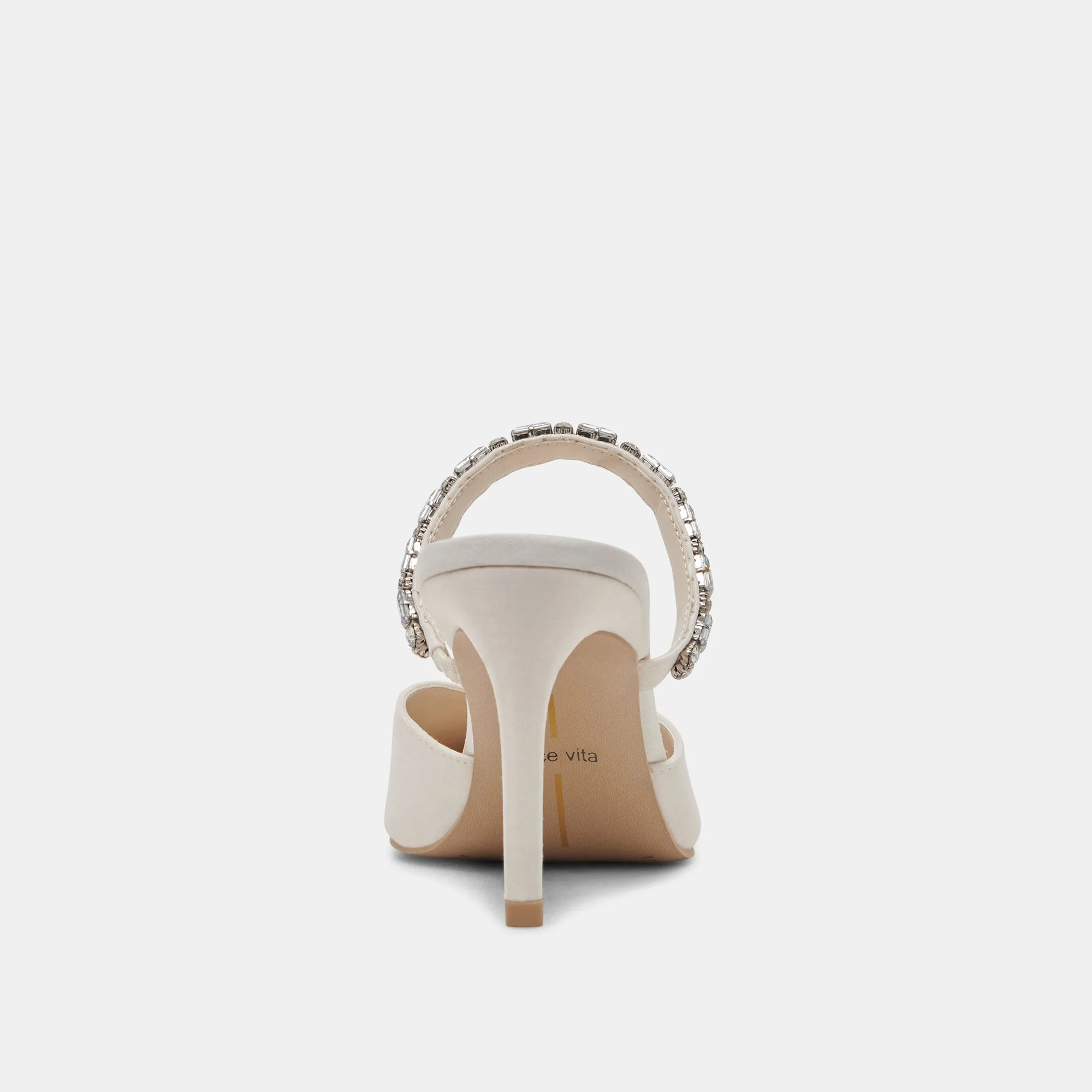 KANIKA RHINESTONE HEELS OFF WHITE RHINESTONE