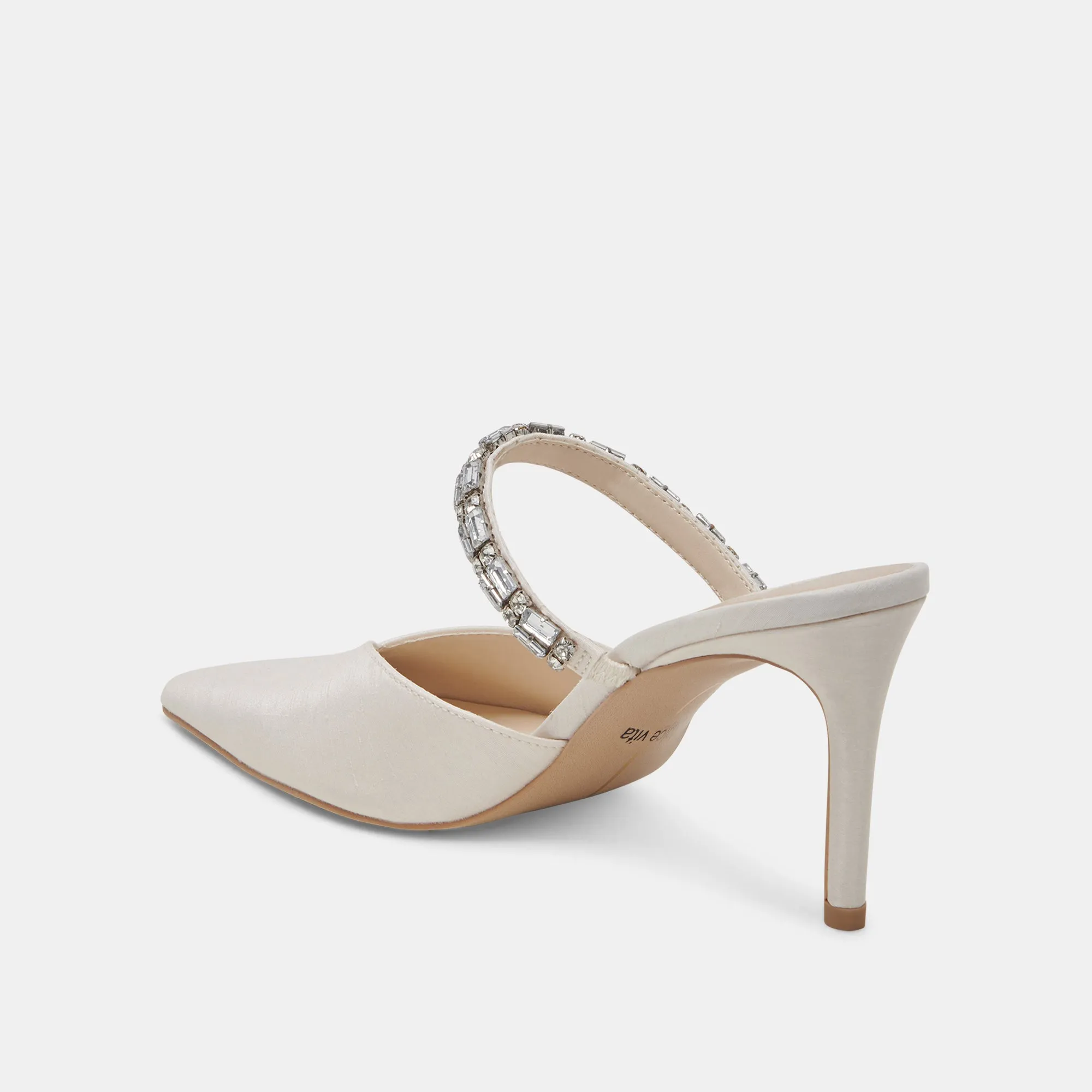 KANIKA RHINESTONE HEELS OFF WHITE RHINESTONE