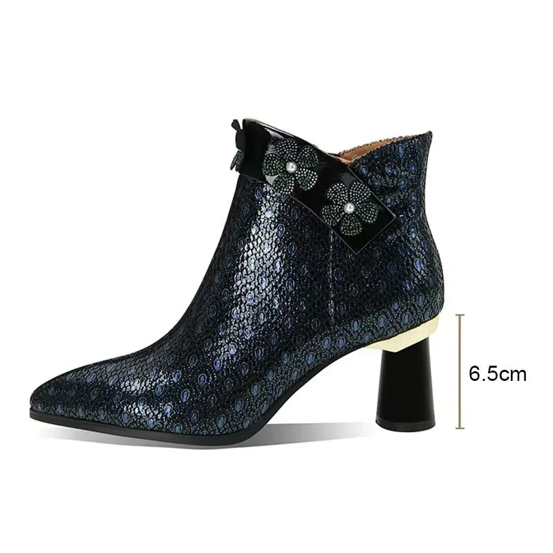 LuxeLeather Exotic Winter Ankle Boots