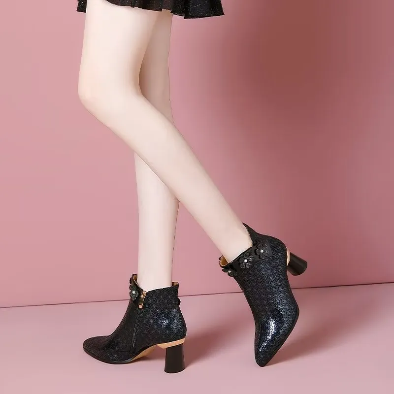 LuxeLeather Exotic Winter Ankle Boots