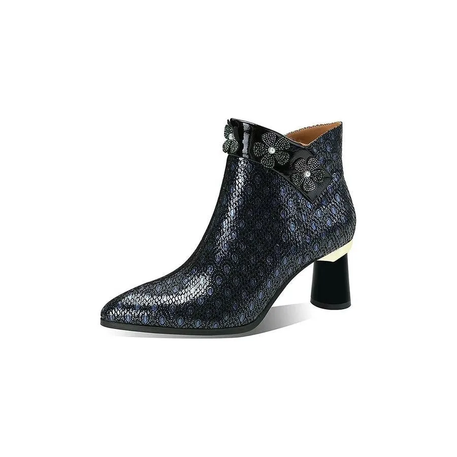 LuxeLeather Exotic Winter Ankle Boots