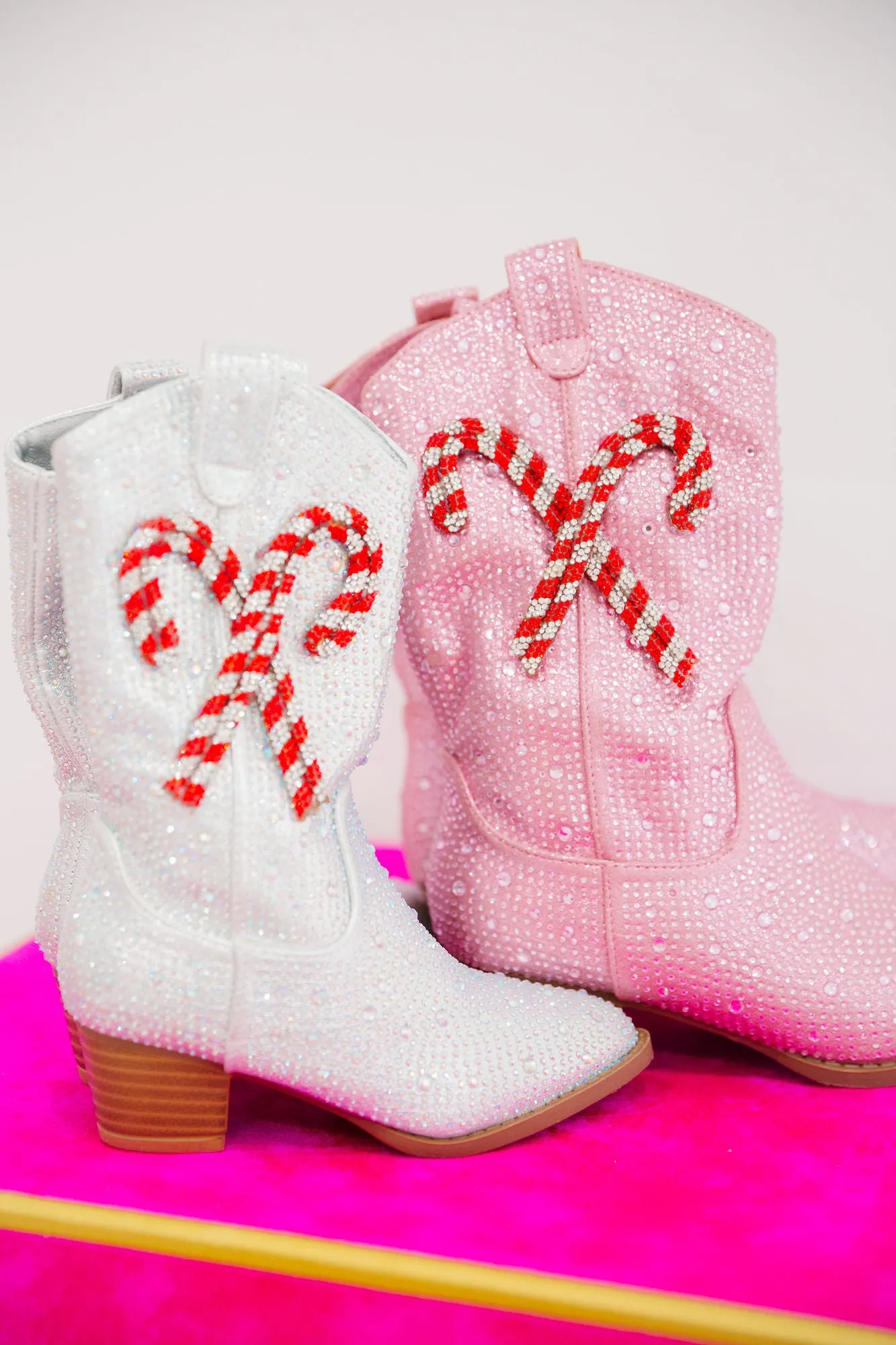 MINI KIDS CANDY CANE SPARKLE BOOTS