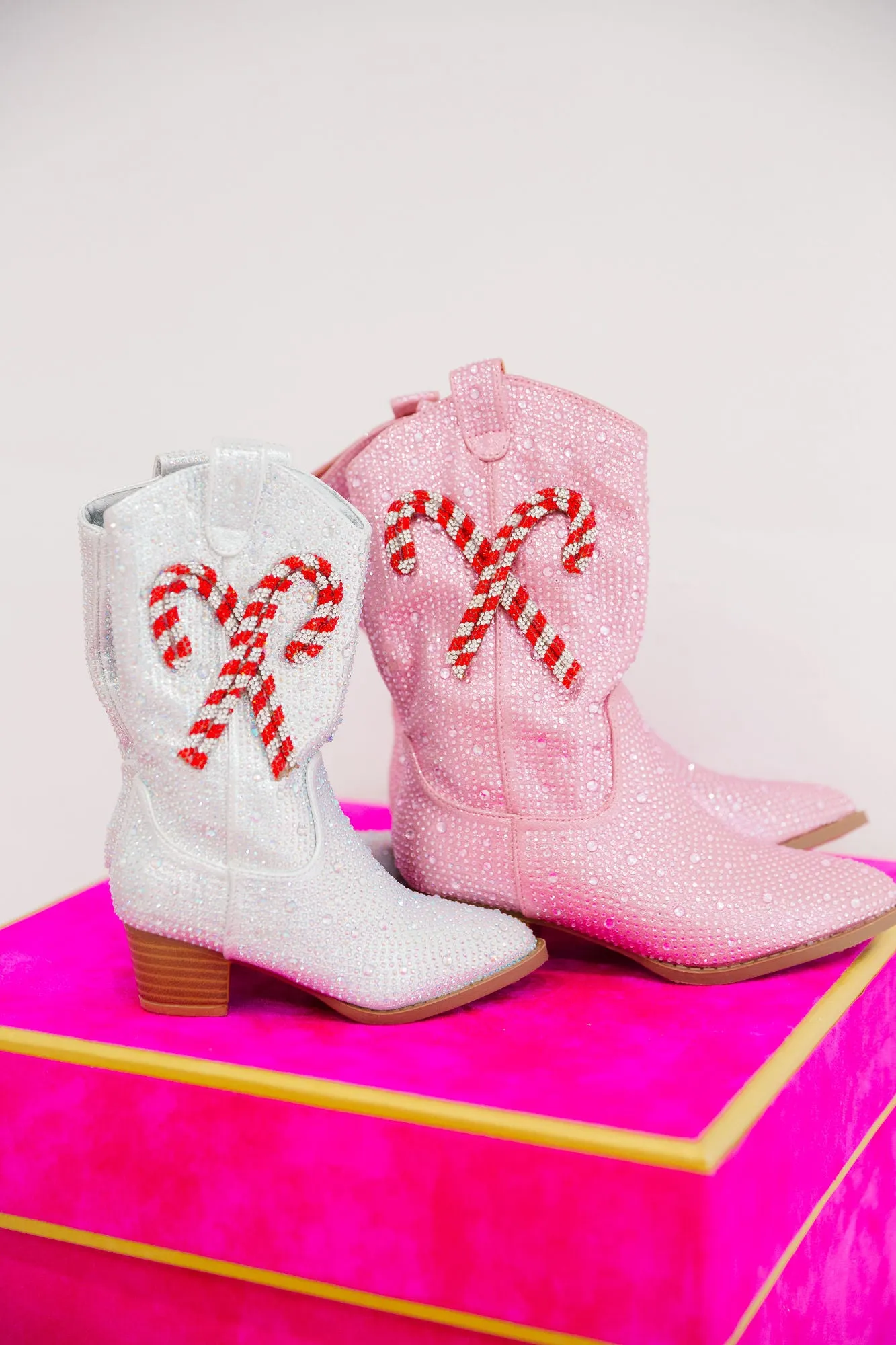 MINI KIDS CANDY CANE SPARKLE BOOTS