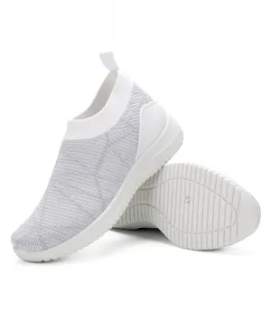 Mio Marino Women's Breathable Mesh Slip-On Casual Sneakers, White