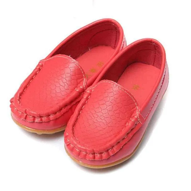 New Girls Boys PU Soft Leather Children Shoes Kids For Breathable Sneakers Flats With Fashion Soft Moccasins Kids Shoes Loafers