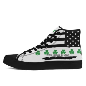 Personalized High Top Sneakers, Custom Casual Canvas Shoes, St.Patrick's Day Gift,FN024-24025045