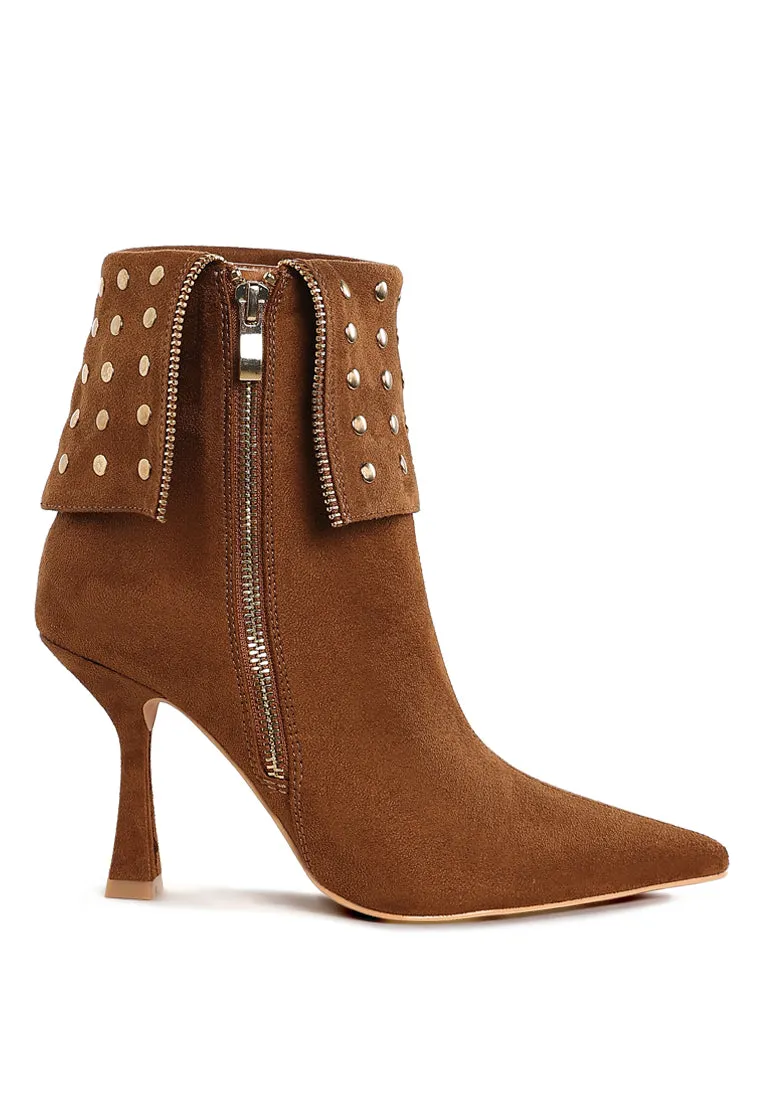 Piccini Stud Embellished Foldover Boots