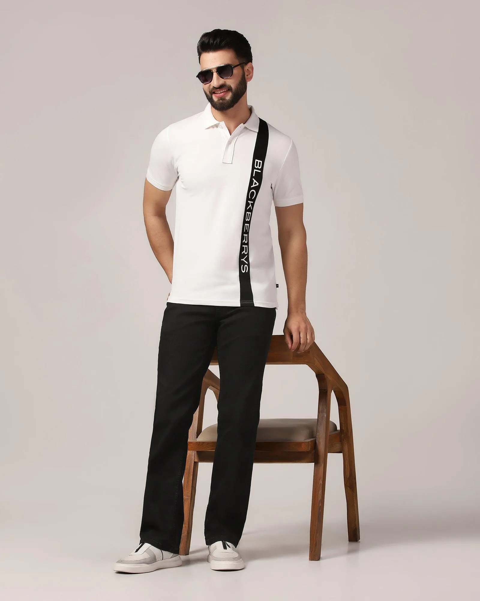 Polo White Printed T-Shirt - Blick