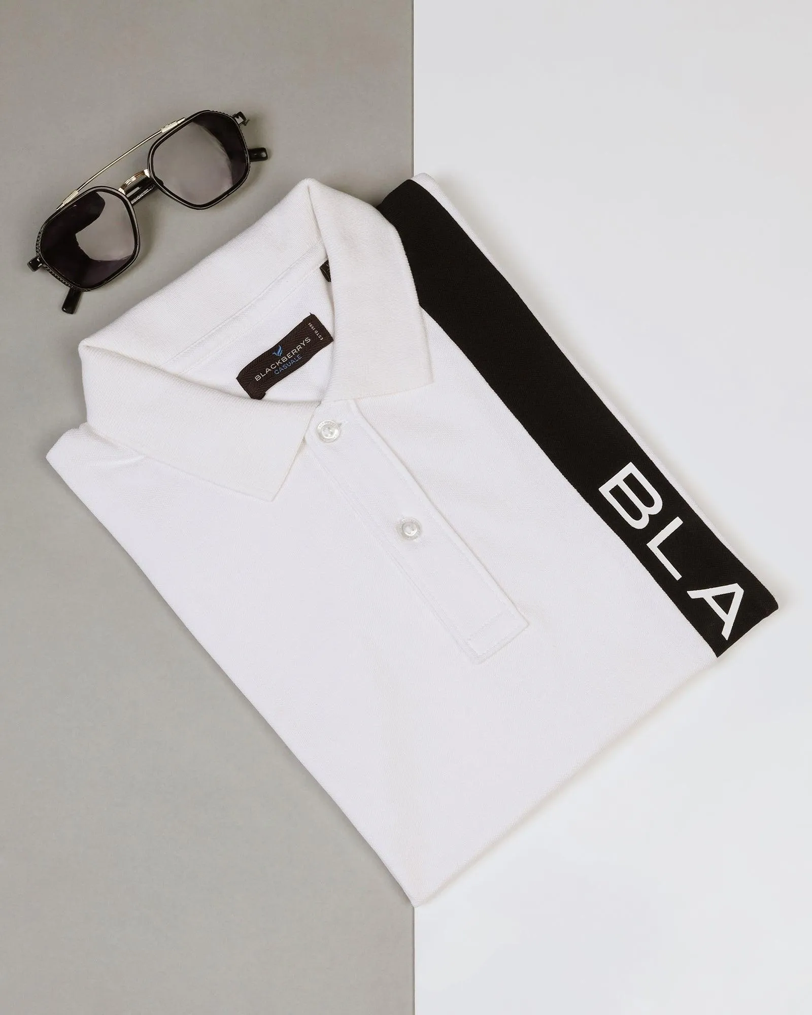 Polo White Printed T-Shirt - Blick