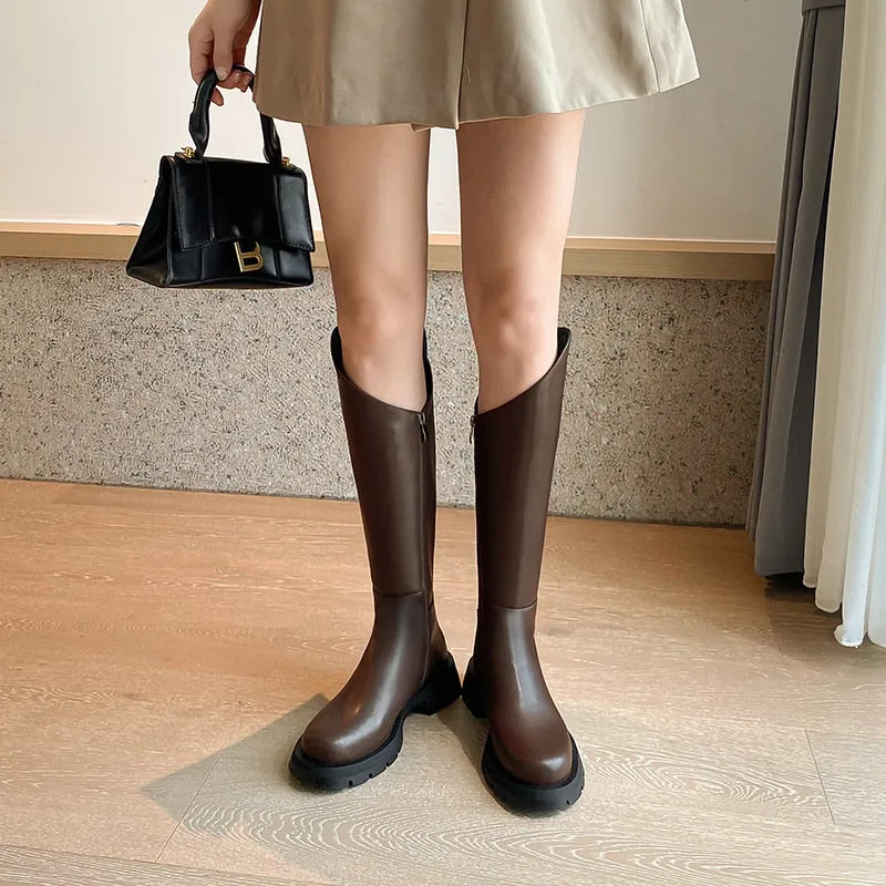 PunkLuxe Exotic Zipper Knee High Boots