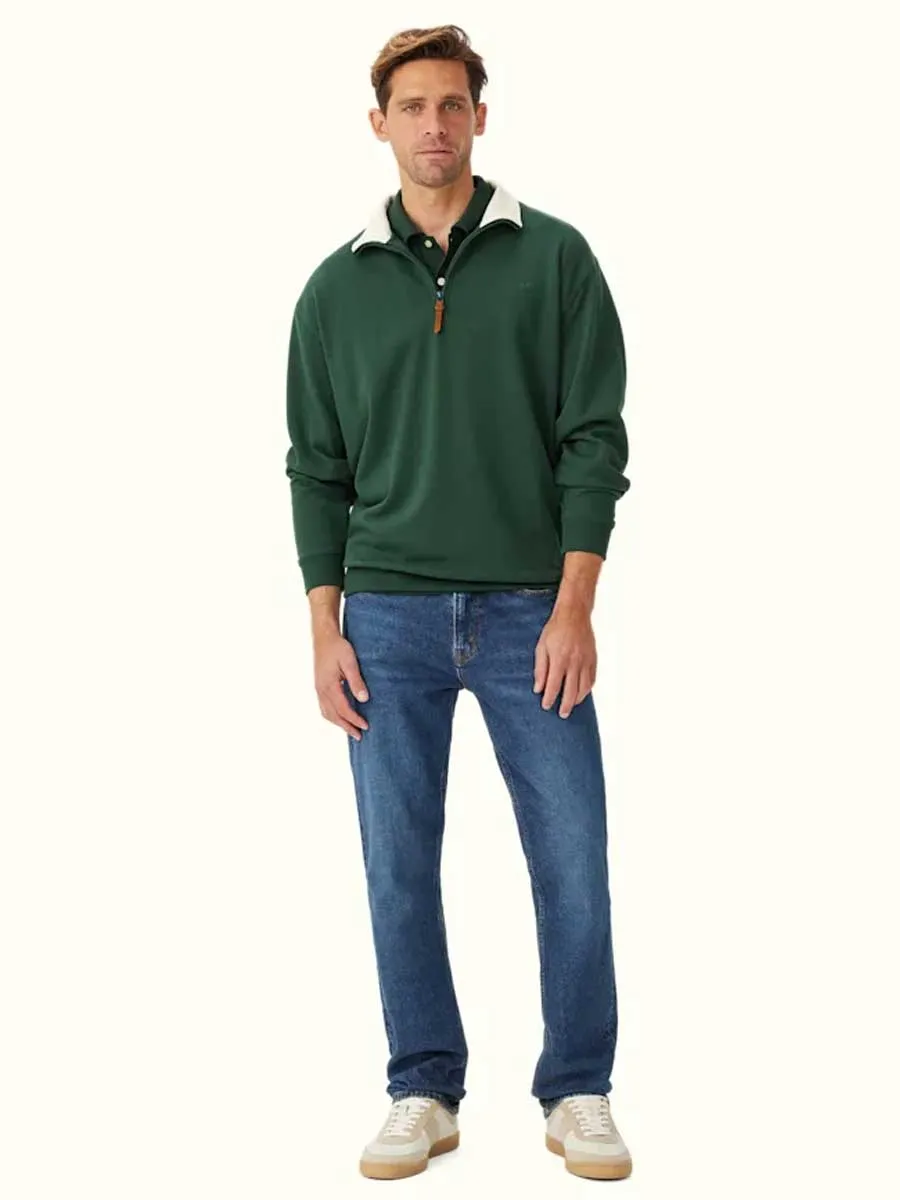 RM WILLIAMS Mulyungarie Quarter Zip Fleece - Men's - Bottle Green