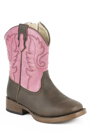 Roper Boots Infant Pink Faux Leather Girls Texsis Cowboy