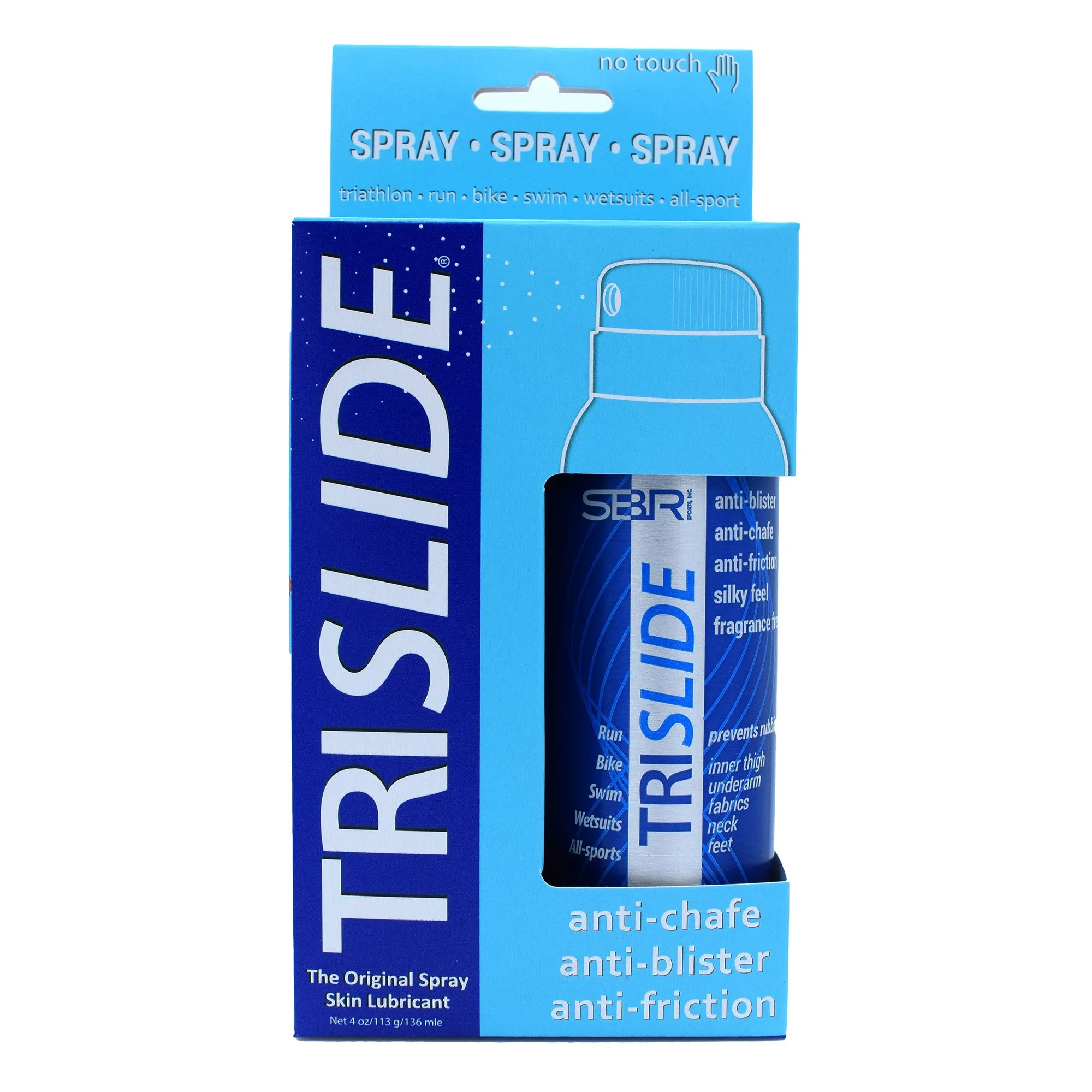 SBR TRISLIDE Anti-Chafe Continuous Spray Skin Lubricant 4oz