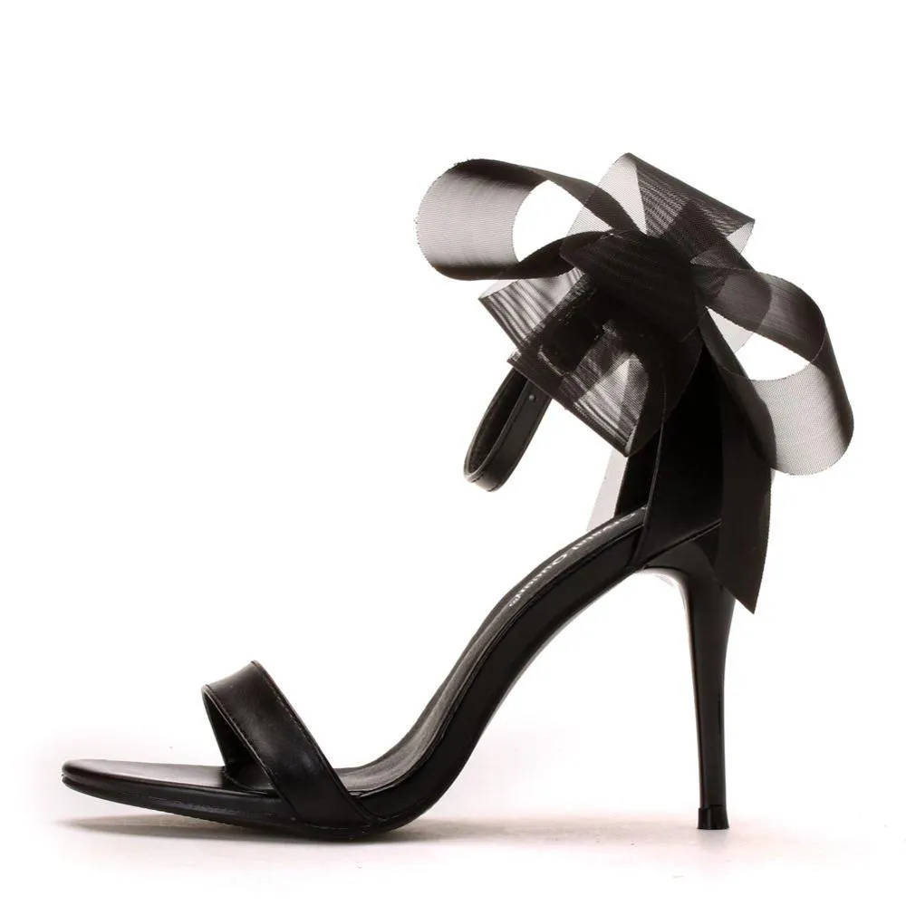 Sweet Bow Knot Elegant Ankle Strap Party Sandals Thin High Heel Wedding Shoes