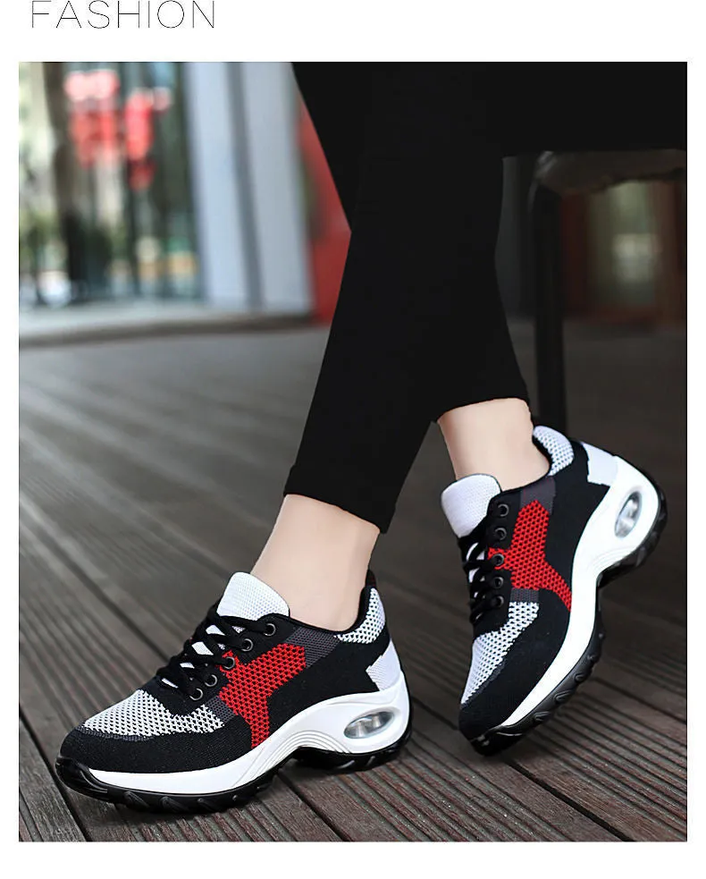 Women Sneakers Air Cushion Walking Shoes Breathable Gym Jogging Shoes for Woman - WHS50168