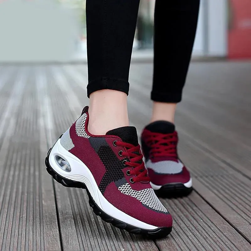 Women Sneakers Air Cushion Walking Shoes Breathable Gym Jogging Shoes for Woman - WHS50168