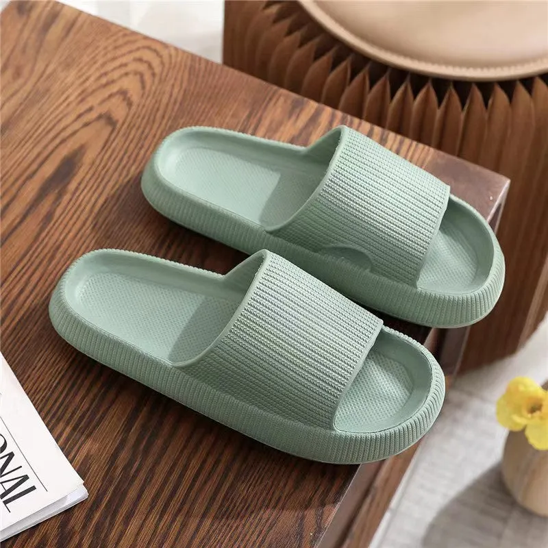 Women's Super Soft Eva Thick Platform Minimalist And Comfortable Indoor Bathroom Non-Slip Slippers