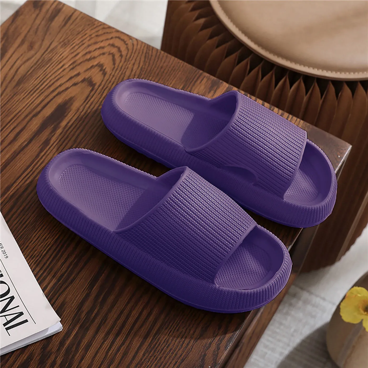 Women's Super Soft Eva Thick Platform Minimalist And Comfortable Indoor Bathroom Non-Slip Slippers